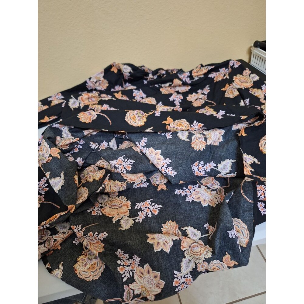 Who What Wear Black Floral Midi Dress 100%‎ Cotton Womens Size 2X Summer - Picture 9 of 12